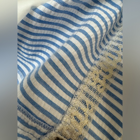 Lilly Pulitzer Maya Shift Dress Coastal Blue Seersucker White Lace size 2 - Picture 13 of 16